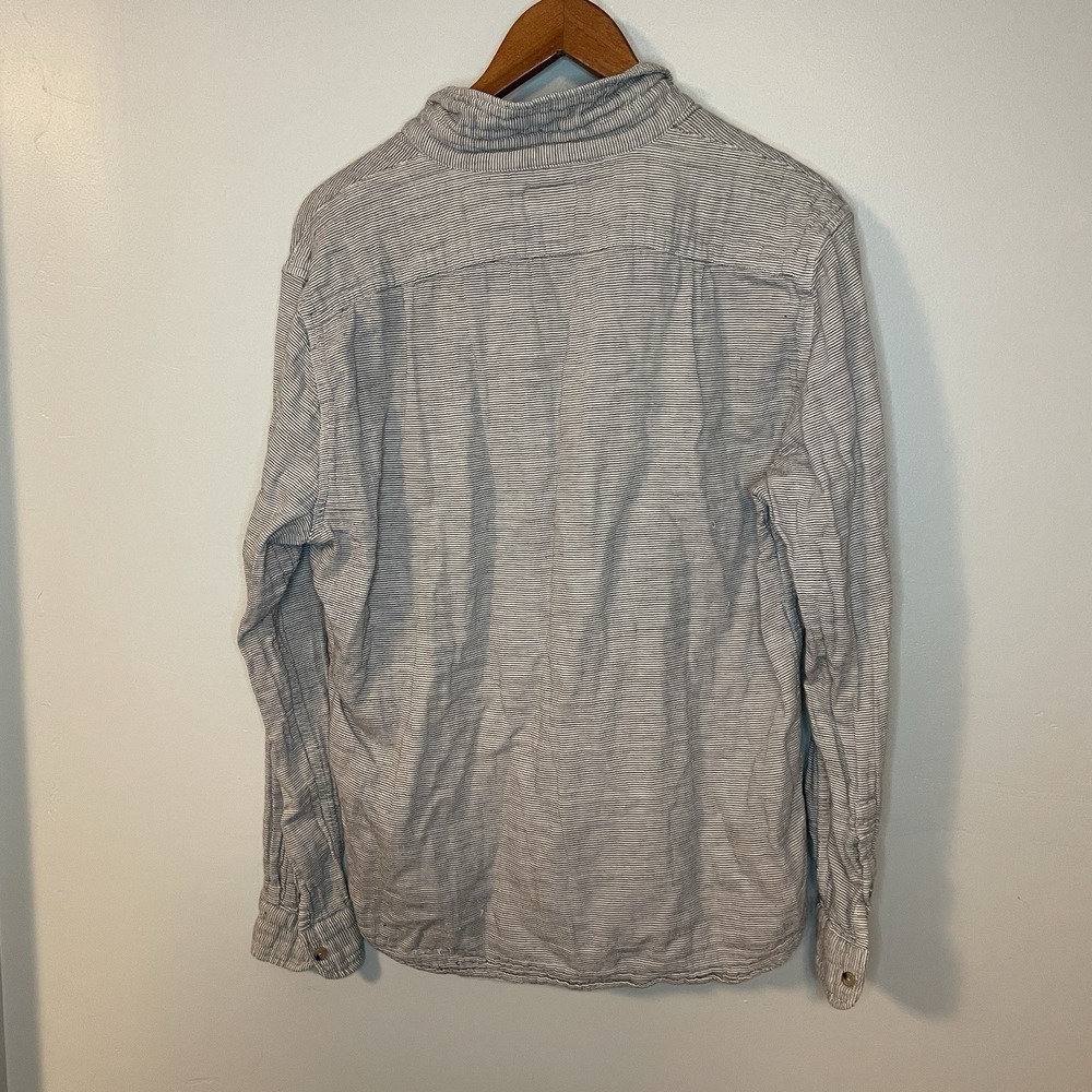 Marine Layer Shirt Mens Large Button Up Long Sleeve Black Stripe - Picture 5 of 6